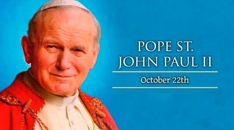 October 22:  Pope John Paul II